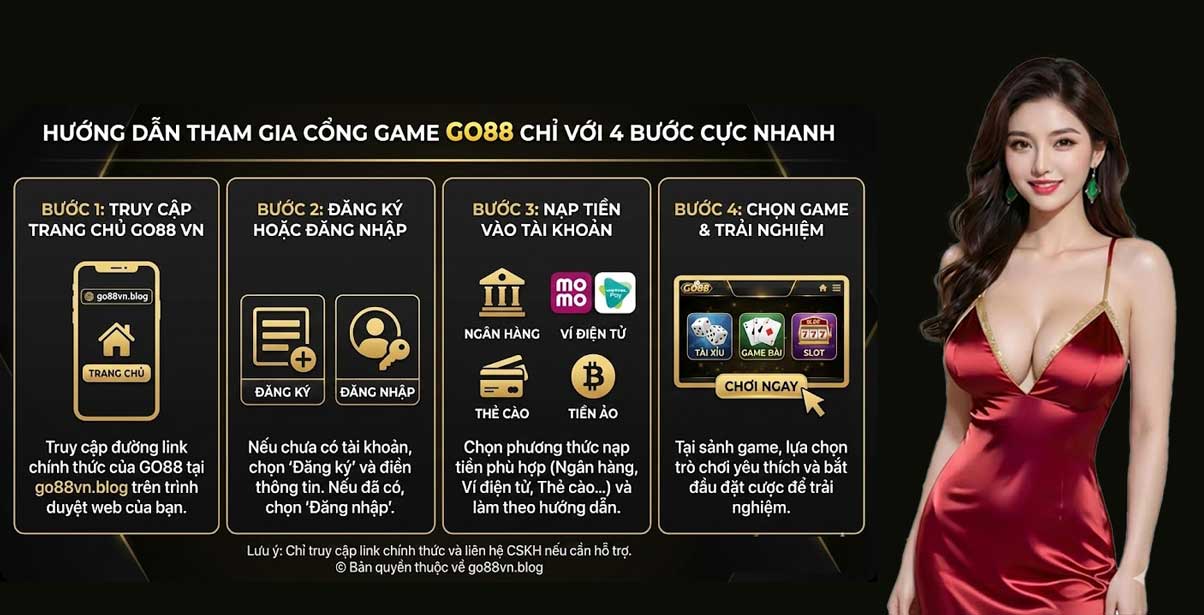 Hướng dẫn tham gia cổng game GO88 với 4 bước cực nhanh